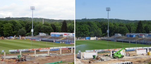 Stadion - Vergleich 14.05.2014 und 22.05.2014