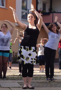 Olivia Thiele beim Flashmob a.d. Sonnenberg