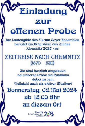 Zeitreise nach Chemnitz ( 1870-1910 ) - offene Probe der Lautengilde @ Bürgerzentrum Sonnenberg